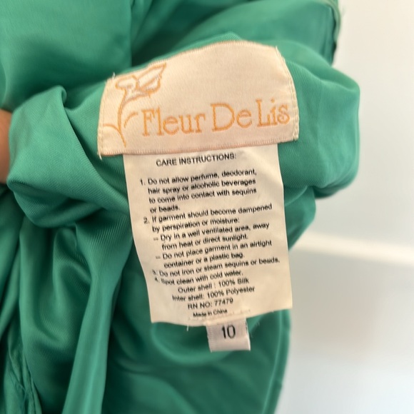 2004 Emerald Green Beaded Formal Dress from Fleur de Lis - Picture 6 of 9